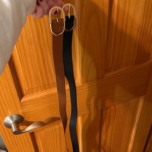 Brown and Black Double Buckle Belt